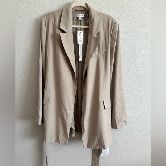NWT Topshop Belted Longline Blazer Jacket Size 10 - Picture 5 of 10